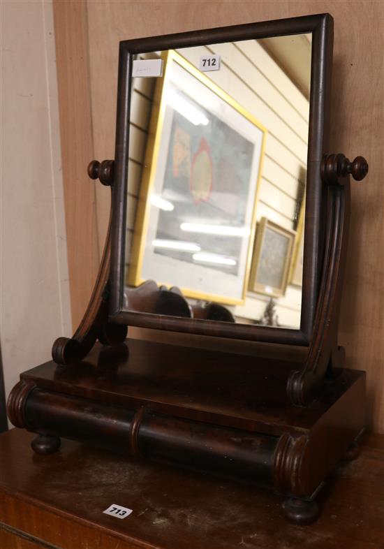 A mahogany toilet mirror W.44cm